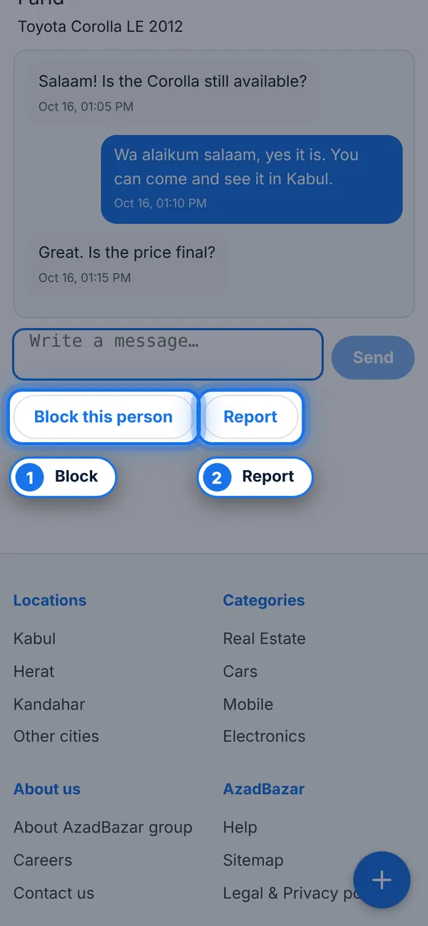 Stay safe: block or report