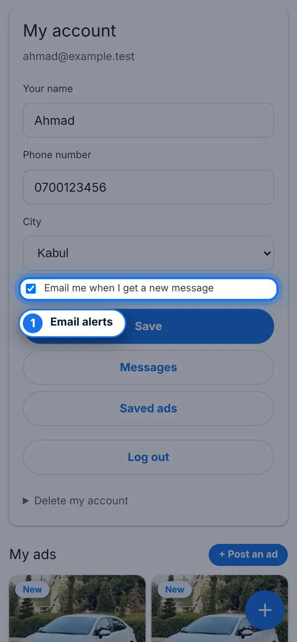 Get an email for new messages
