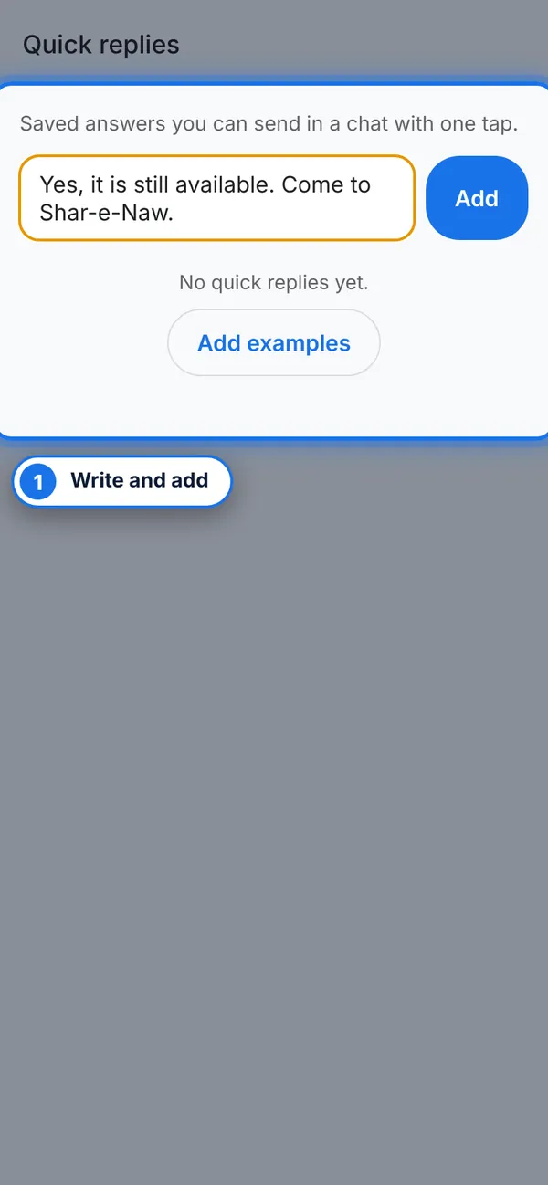 Save quick replies