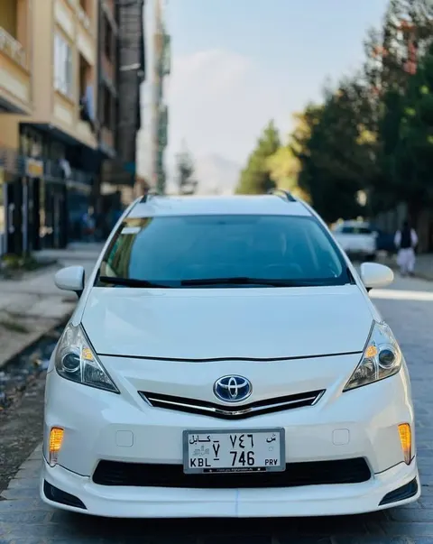 Toyota Prius V 2013 White, Hybrid Family Car, Kabul