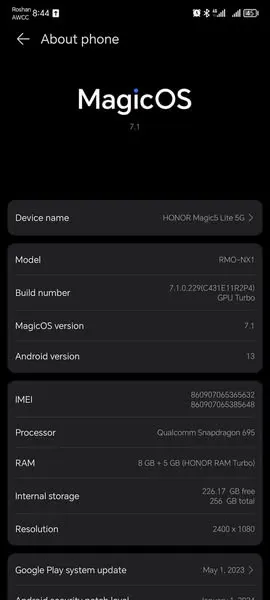 هانر Magic 5 Lite 5G برای فروش (2)