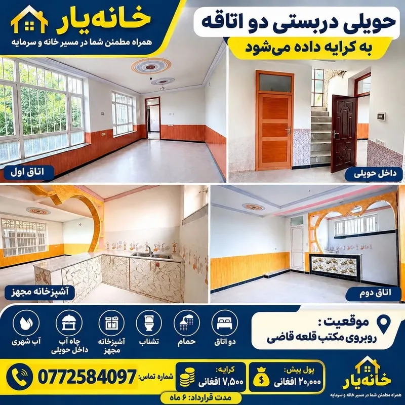 2-room house for rent in Qala-e-Qazi, Kabul (1)