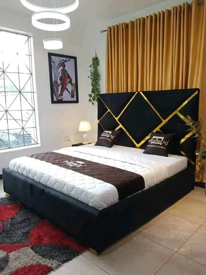 Upholstered Velvet Designer Bed Frame, Made to Order (1)
