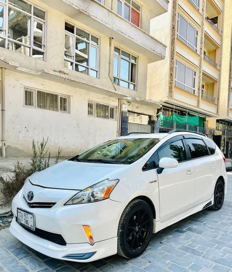 Toyota Prius V 2013 White, Hybrid Family Car, Kabul (4)