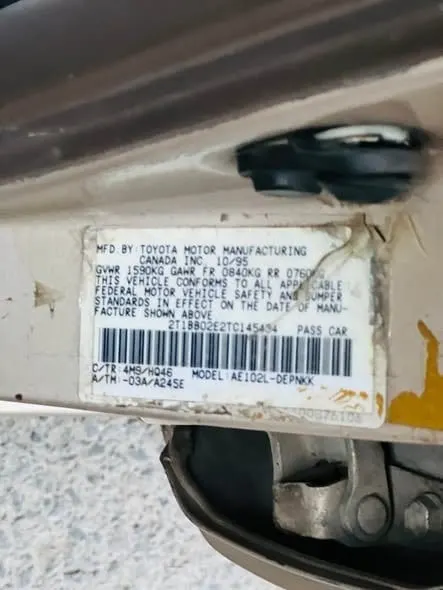 Toyota Corolla 1996 Canadian Model, 7A Engine, Clean Documents (5)
