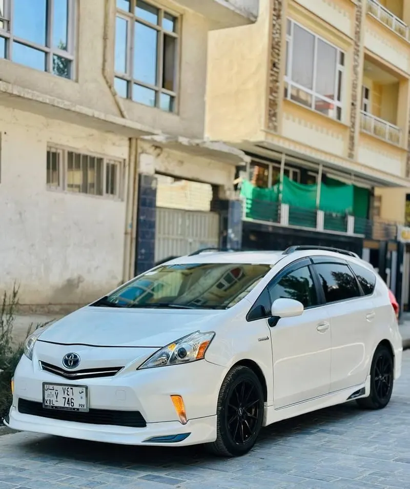 Toyota Prius V 2013 White, Hybrid Family Car, Kabul (3)