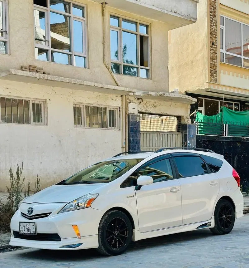 Toyota Prius V 2013 White, Hybrid Family Car, Kabul (5)