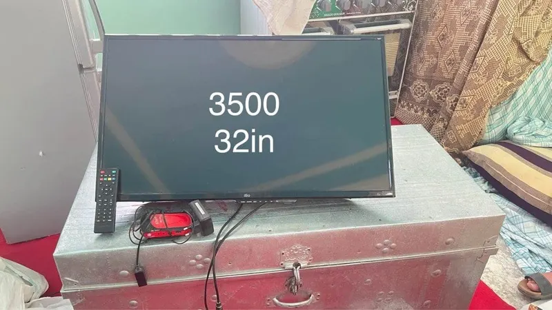 Household Items for Sale: Bicycle, Gas Cylinders, Dinnerware Set, 32in TV (4)