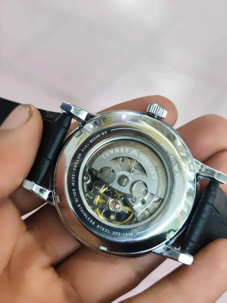 Emporio Armani Automatic Watch with Leather Strap (2)
