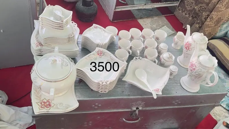 Household Items for Sale: Bicycle, Gas Cylinders, Dinnerware Set, 32in TV (3)