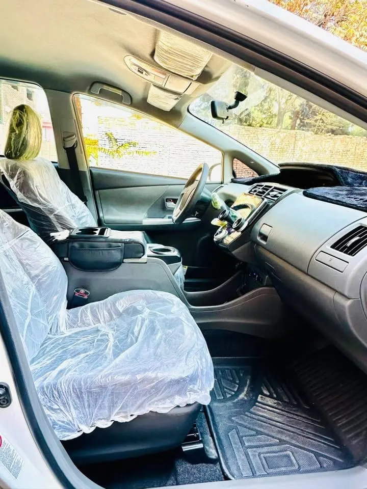 Toyota Prius V 2013 White, Hybrid Family Car, Kabul (7)